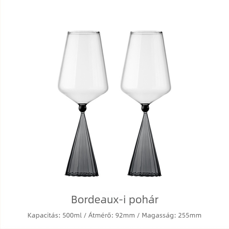 Elegáns burgundi boros pohárkészlet decantálóval, otthoni használatra, esküvői ajándék díszdobozban