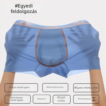 Férfi jégselyem boxer briefs, Cordyceps belső bélés a lágyékhajlatban, antibakteriális, 10A, nagy méret, tiniknek
