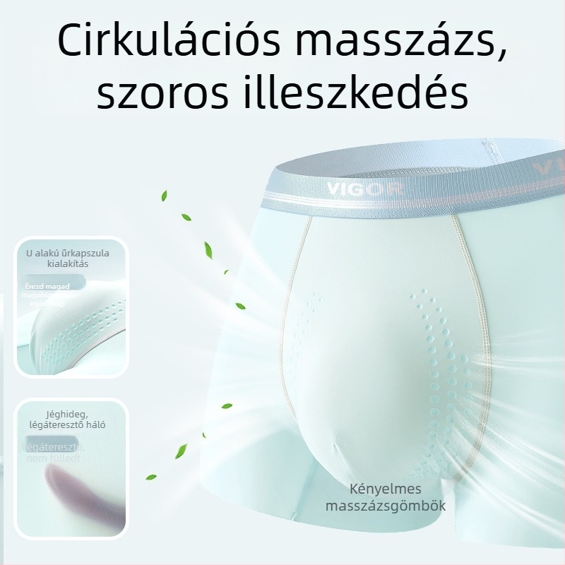 Férfi jégselyem boxer briefs, Cordyceps belső bélés a lágyékhajlatban, antibakteriális, 10A, nagy méret, tiniknek
