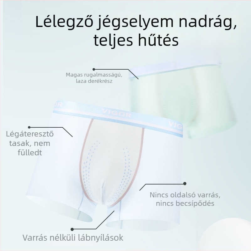 Férfi jégselyem boxer briefs, Cordyceps belső bélés a lágyékhajlatban, antibakteriális, 10A, nagy méret, tiniknek
