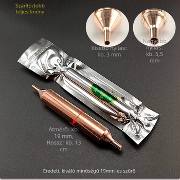 Szárító szűrő hűtőhöz és fagyasztóhoz, 600A/R290A-kompatibilis, egy- és kétportos fej, univerzális vízabszorció és jégblokád eltávolítása