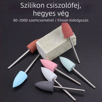 Szilikon csiszolófej jade, jadeit és achát faragásához és polírozásához, kerek fej, 2.35 mm szár