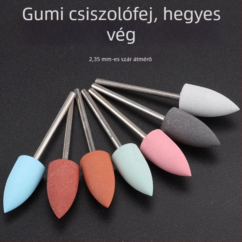 Szilikon csiszolófej jade, jadeit és achát faragásához és polírozásához, kerek fej, 2.35 mm szár
