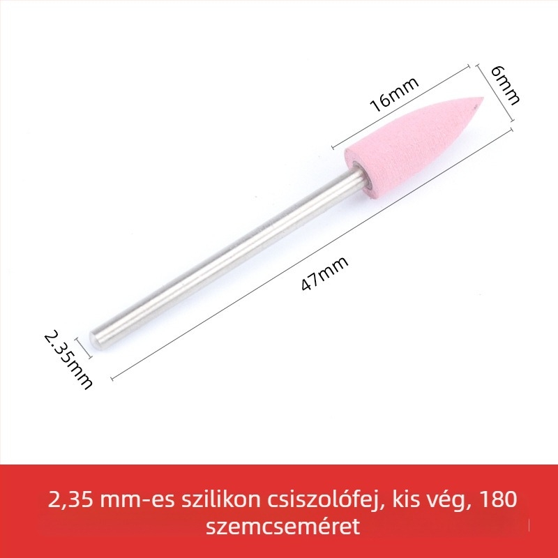 Szilikon csiszolófej jade, jadeit és achát faragásához és polírozásához, kerek fej, 2.35 mm szár