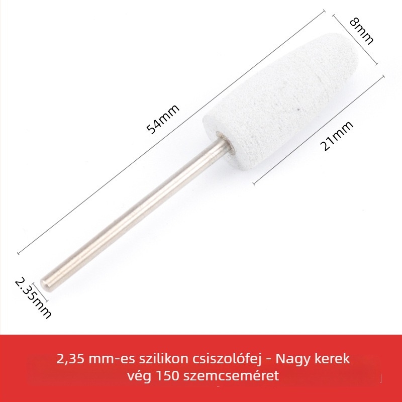 Szilikon csiszolófej jade, jadeit és achát faragásához és polírozásához, kerek fej, 2.35 mm szár