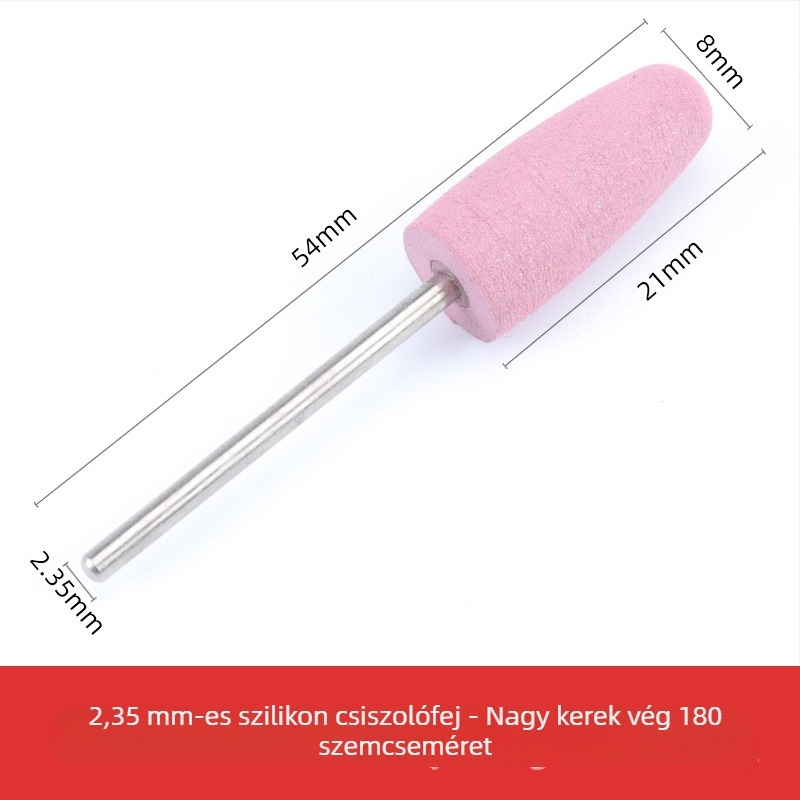 Szilikon csiszolófej jade, jadeit és achát faragásához és polírozásához, kerek fej, 2.35 mm szár