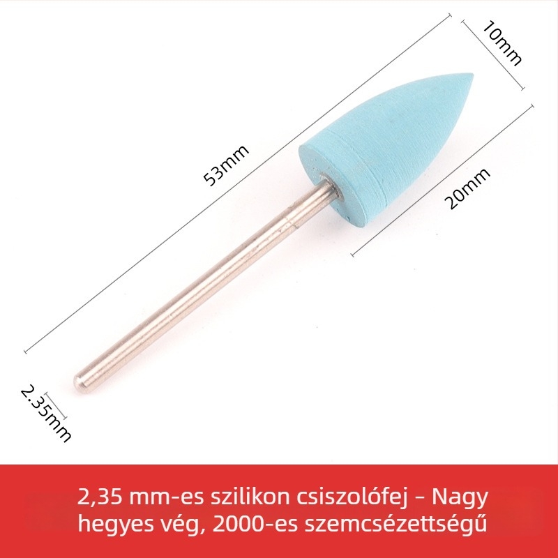 Szilikon csiszolófej jade, jadeit és achát faragásához és polírozásához, kerek fej, 2.35 mm szár