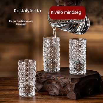 Megvastagodott kristályüveg italos pohár készlet, kis méretű otthoni poharak, adagos pohár és adagoló