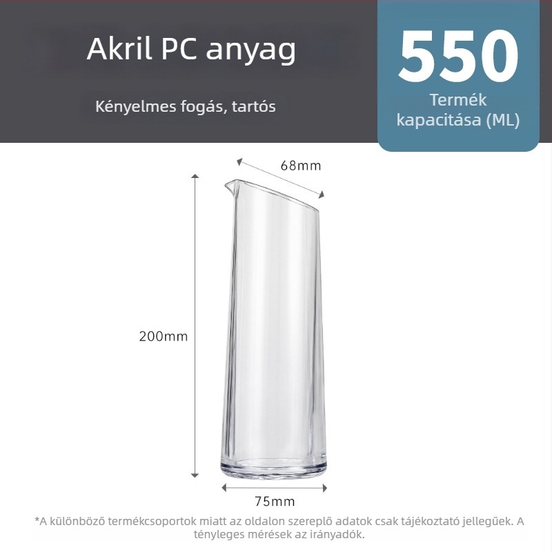 Akril dekantáló, 500 ml, gyémánt pohár, törésálló