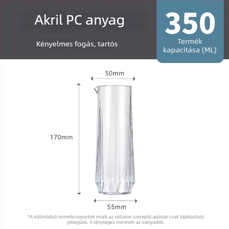 Akril dekantáló, 500 ml, gyémánt pohár, törésálló