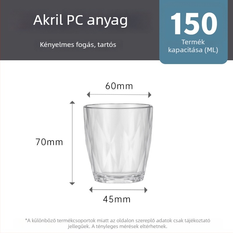 Akril dekantáló, 500 ml, gyémánt pohár, törésálló