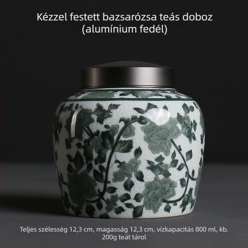 Antik Ge Kiln kék‑fehér porcelán teás doboz, kerámia tömített tároló fehér tea és Pu'er számára, hordozható