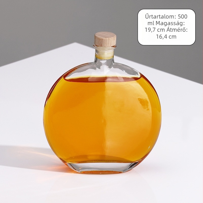 Lapos ovális mini borosüvegek: 500 ml jégbor üvegek, 500 ml kávéüvegek, 250 ml semleges szesz üvegek, 250 ml gyümölcsbor üvegek