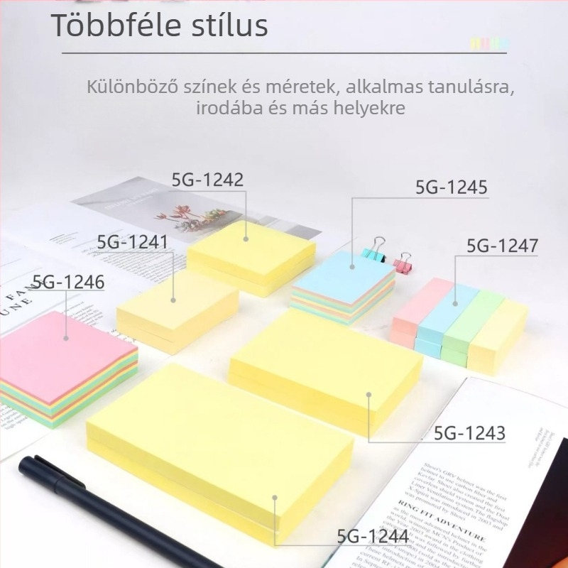 Színes önragasztó jegyzetek aranyos, kreatív dizájnnal, irodai kellékek, 100 lap