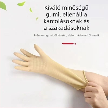 Vastagabb latex kesztyűk háztartási munkákhoz, edénymosáshoz, építkezéshez és mosáshoz; vízálló női kesztyűk