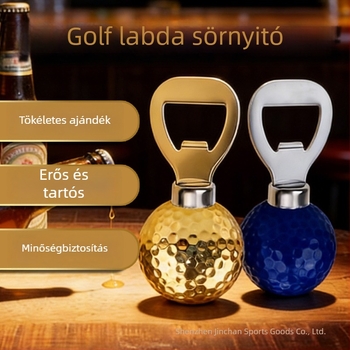 Rozsdamentes acél golflabda alakú üvegnyitó, bordugó és sörnyitó