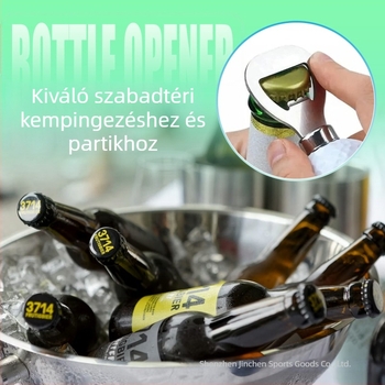 Rozsdamentes acél golflabda alakú üvegnyitó, bordugó és sörnyitó