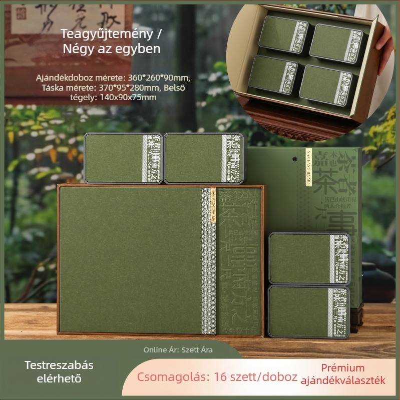 Zöld tea ajándékkészlet Mingqian Longjing, Maojian és Biluo Chun – üres ajándékdoboz
