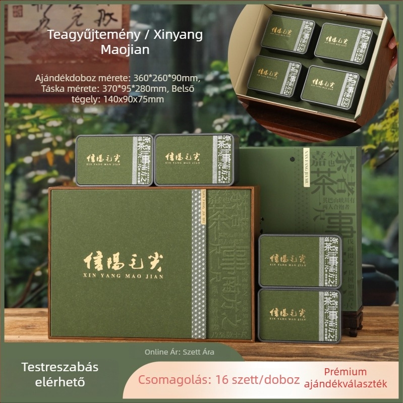 Zöld tea ajándékkészlet Mingqian Longjing, Maojian és Biluo Chun – üres ajándékdoboz