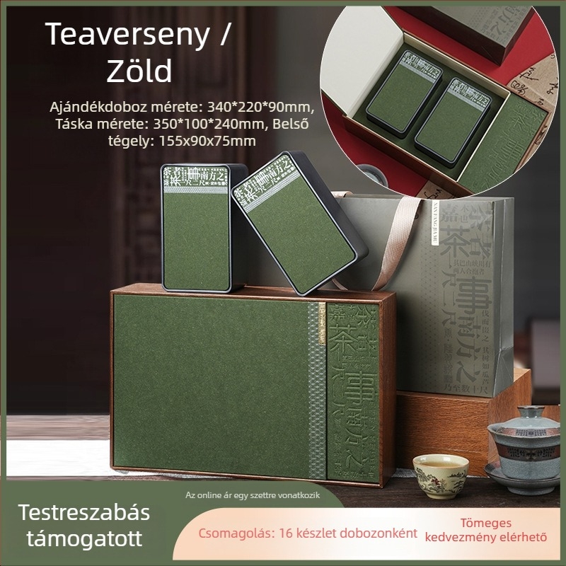 Zöld tea ajándékkészlet Mingqian Longjing, Maojian és Biluo Chun – üres ajándékdoboz