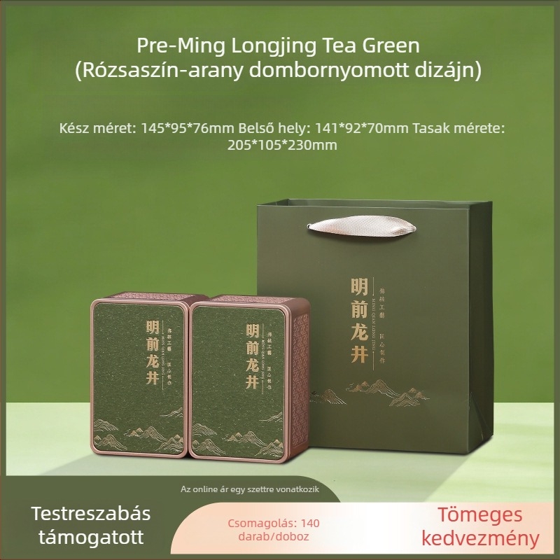 Zöld tea ajándékkészlet Mingqian Longjing, Maojian és Biluo Chun – üres ajándékdoboz