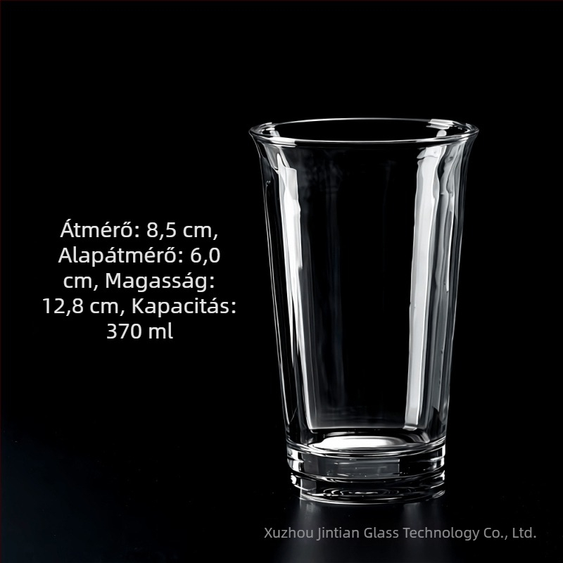 Minimalista boroszilikát üvegpohár kávéhoz, széles szájú, prémium érzet, nagy kapacitás, nőknek.