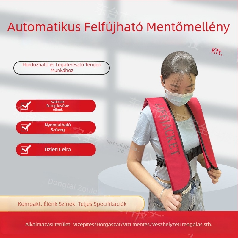 CCS tengeri automata felfújható mentőmellény személyre szabható nyomtatási lehetőséggel, hordozható