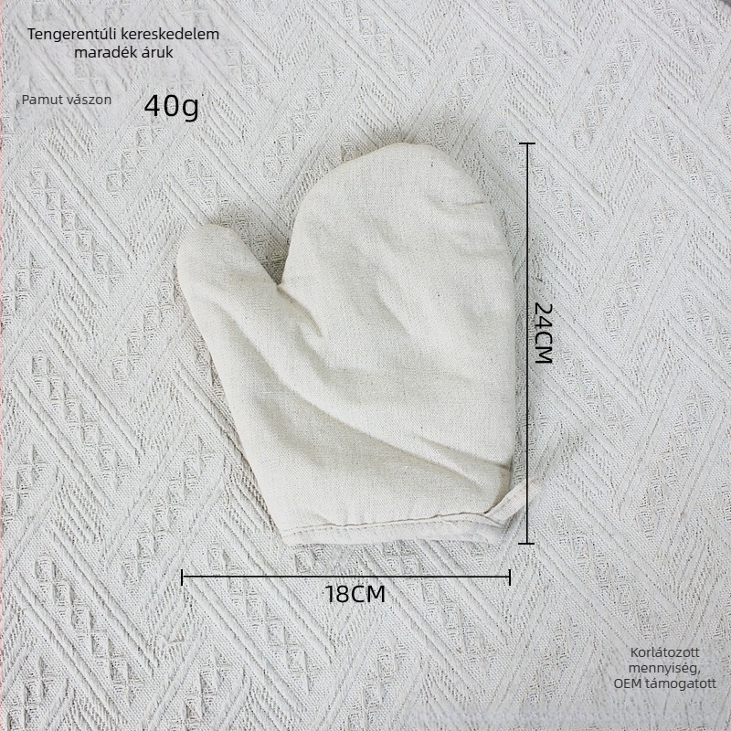Vastagított mikrosütő kesztyűk, égésvédő, csúszásmentes, hőálló és hőszigetelő, konyhai sütéshez, pamut-lin anyagból, 24 cm hosszú, japán stílus