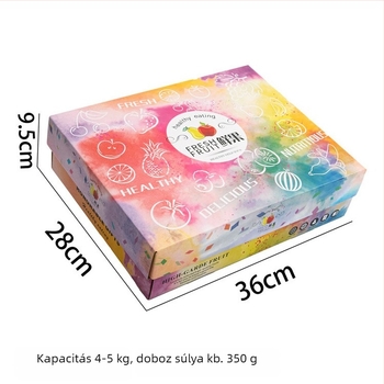 Két részes fedelű kraft karton díszdoboz kozmetikumok, bőrápolás, élelmiszer, tea és gyümölcsök számára színes nyomtatással