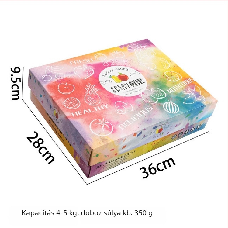 Két részes fedelű kraft karton díszdoboz kozmetikumok, bőrápolás, élelmiszer, tea és gyümölcsök számára színes nyomtatással
