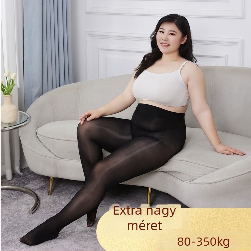 Nylon harisnya, extrán nagy méret, fekete fényes felület, anti-szaggatást gátló, prémium érzet