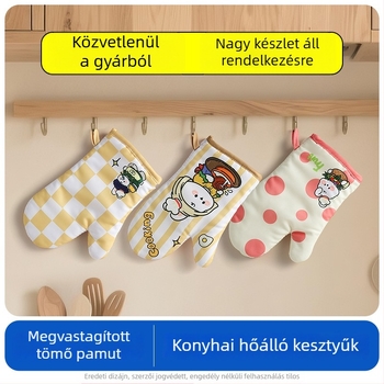 Kedves sütőkesztyűk nőknek, kiváló minőségű konyhai kesztyű a sütőhöz, égésvédő mikróhoz, vastag és szigetelt kesztyűk