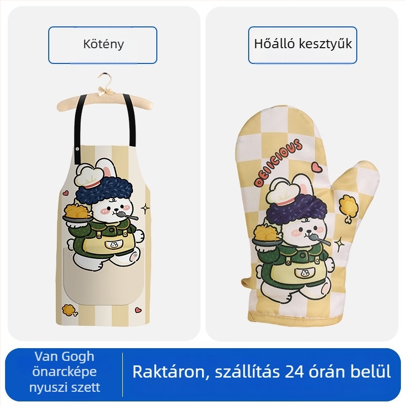 Kedves sütőkesztyűk nőknek, kiváló minőségű konyhai kesztyű a sütőhöz, égésvédő mikróhoz, vastag és szigetelt kesztyűk