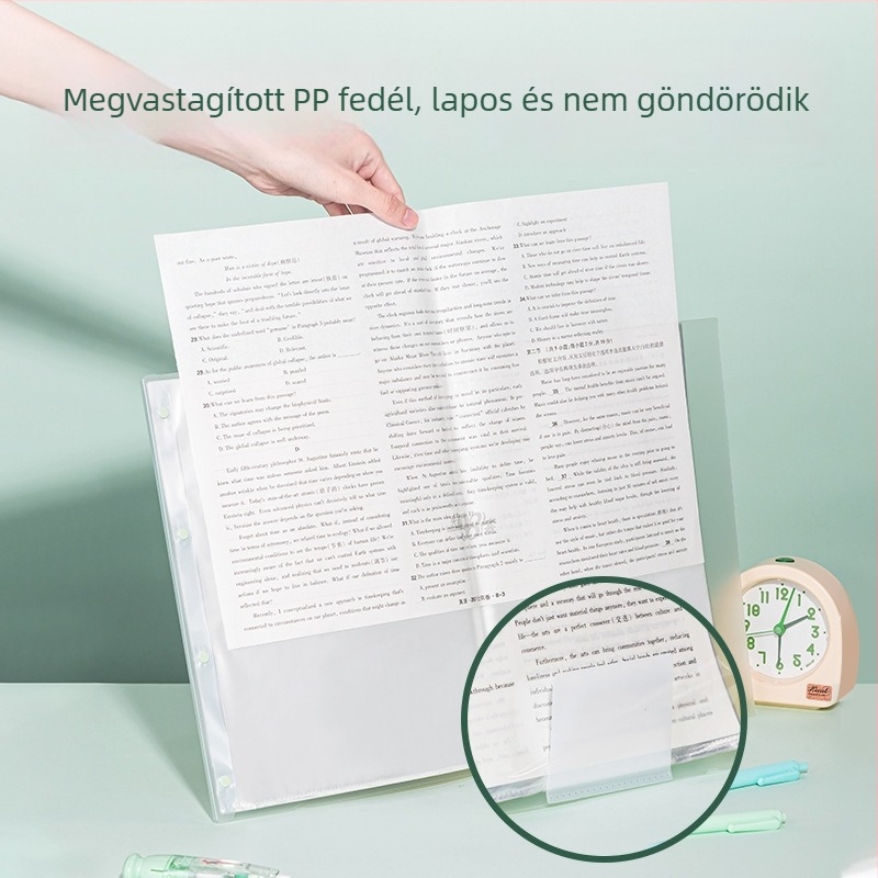 Deli PQ12 Átlátszó A3-as dokumentumtár betétekkel, vizsgapapírok tárolója