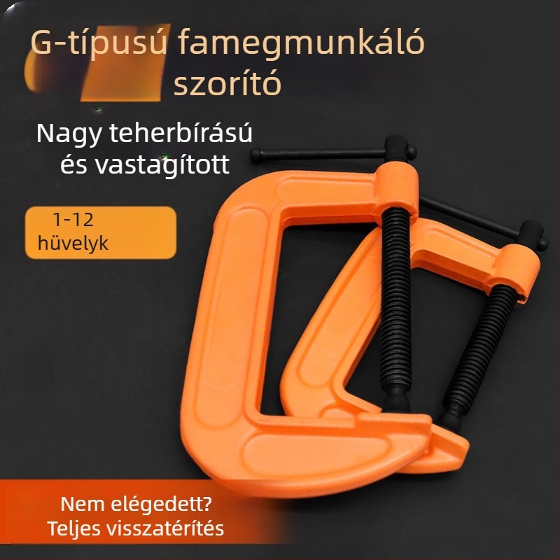 Erős G-típusú szorító, fém szorító, famegmunkáláshoz használt szorító, állítható nyomás 0–150 mm