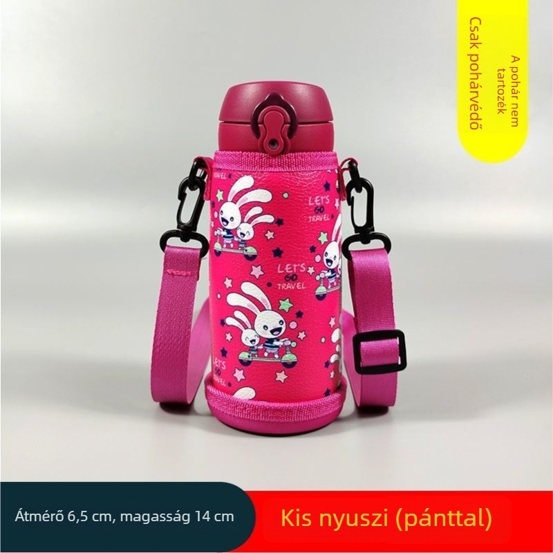 Gyerekeknek szóló termosz pohárvédő hüvely, univerzális védőburkolat, keresztpánttal, 350–500 ml