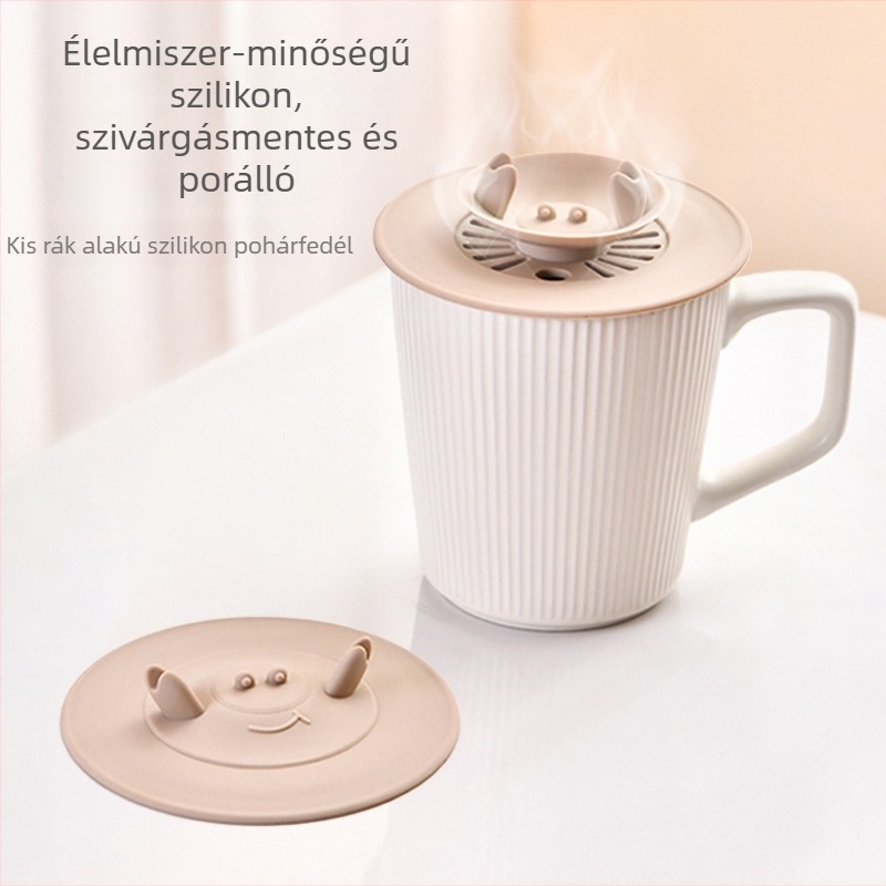 Élelmiszer-minőségű szilikon pohárfedél, kör alakú, univerzális fedő teás pohárhoz, üveg- és kerámiás poharakhoz.