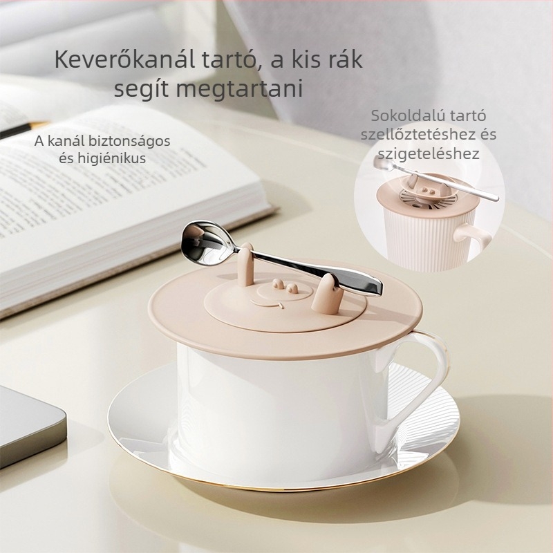 Élelmiszer-minőségű szilikon pohárfedél, kör alakú, univerzális fedő teás pohárhoz, üveg- és kerámiás poharakhoz.