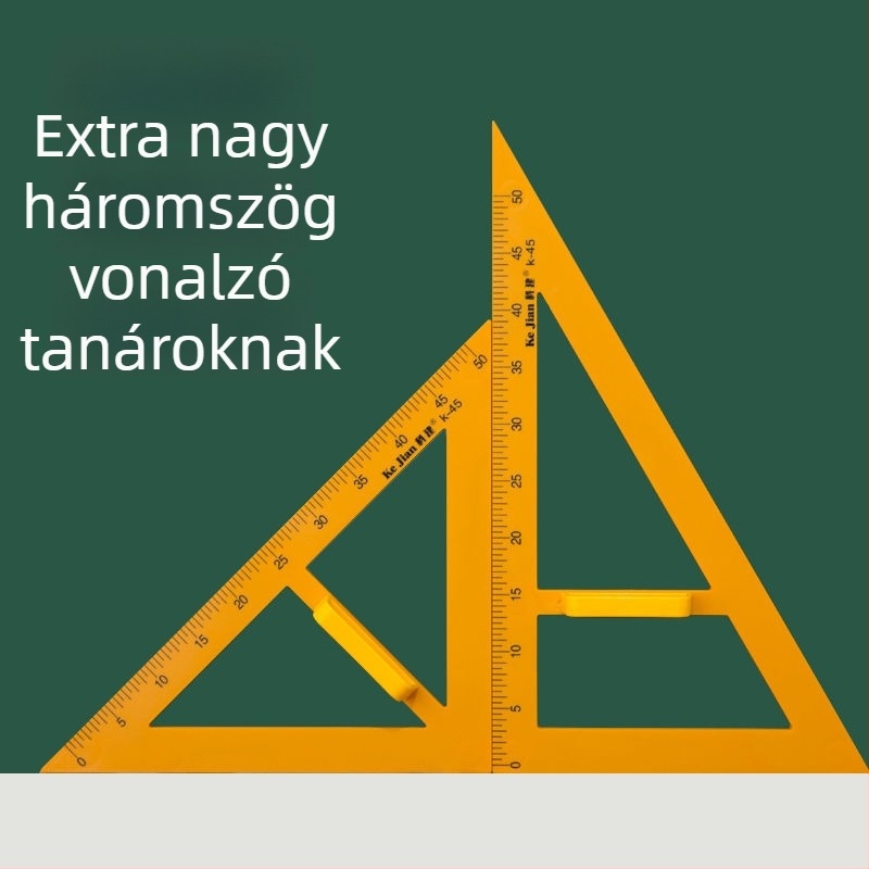 Műanyag egyenlőszárú derékszögű háromszög vonalzó készlet fogantyúval, oktatáshoz és rajzoláshoz