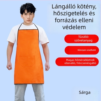 Hosszú lángálló hegesztő kötény szigetelt bőr ujjvédőkkel
