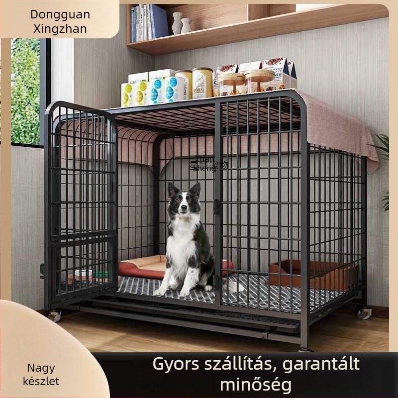 Belső használatra szánt kutyakennel toalette tálcával közepes és nagy testű kutyáknak