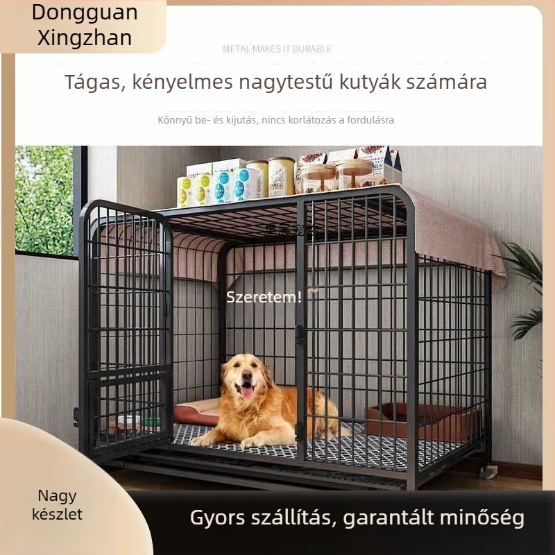 Belső használatra szánt kutyakennel toalette tálcával közepes és nagy testű kutyáknak