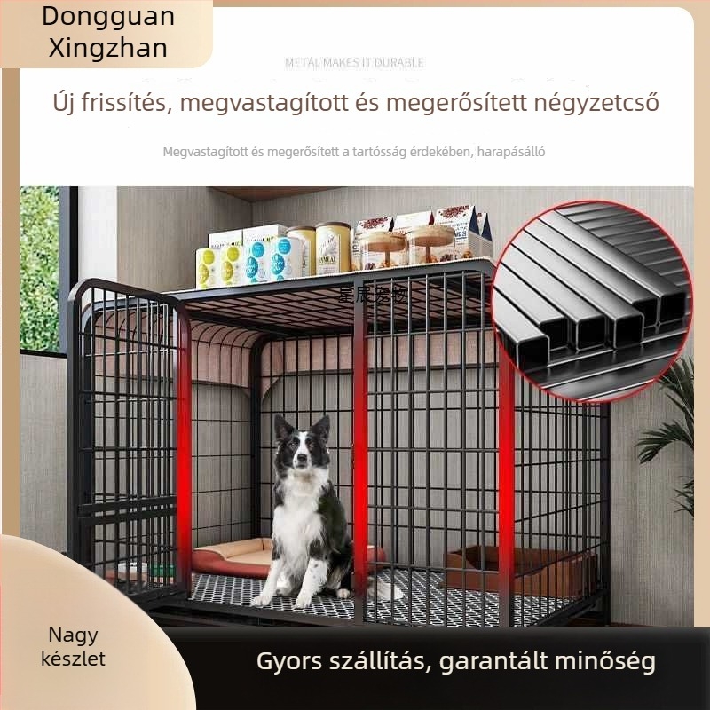 Belső használatra szánt kutyakennel toalette tálcával közepes és nagy testű kutyáknak