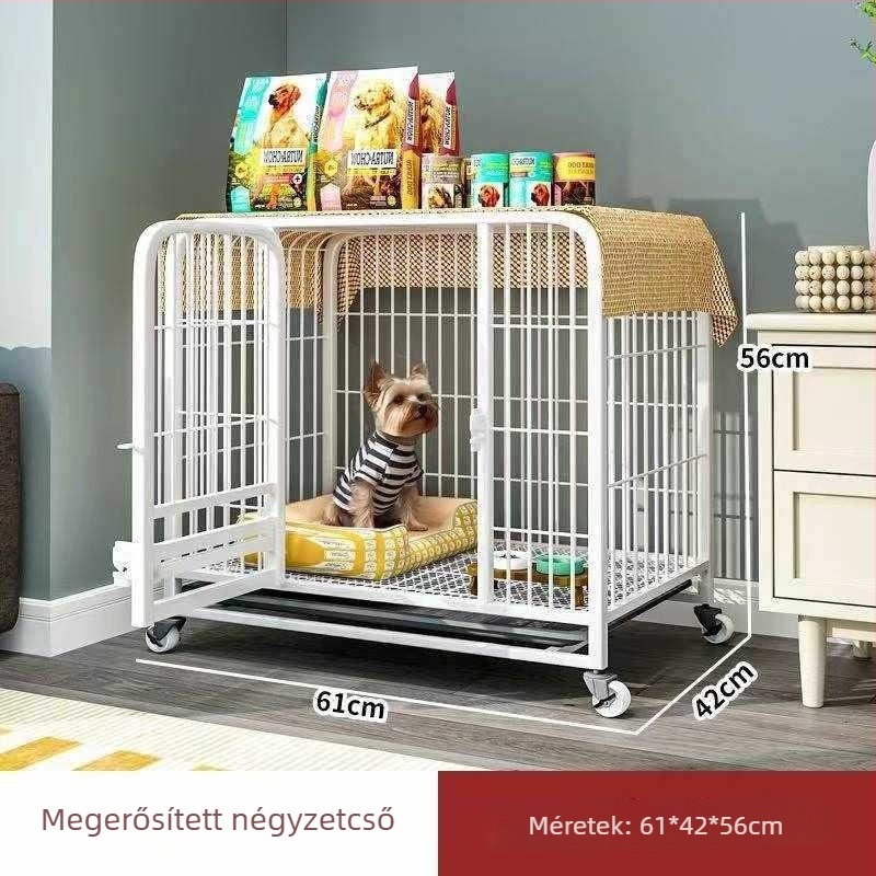 Belső használatra szánt kutyakennel toalette tálcával közepes és nagy testű kutyáknak