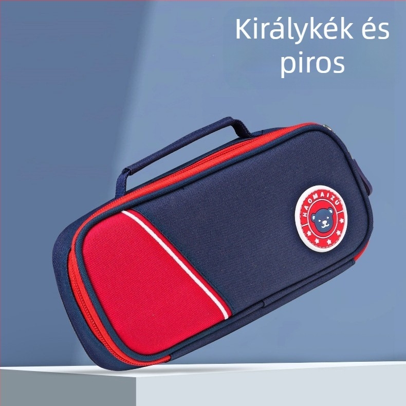 Nagy kapacitású tolltartó középiskolás diákoknak, két rétegű, egyszerű és aranyos, uniszex, modern stílus