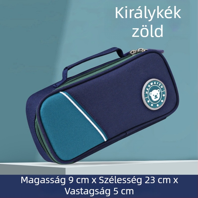 Nagy kapacitású tolltartó középiskolás diákoknak, két rétegű, egyszerű és aranyos, uniszex, modern stílus