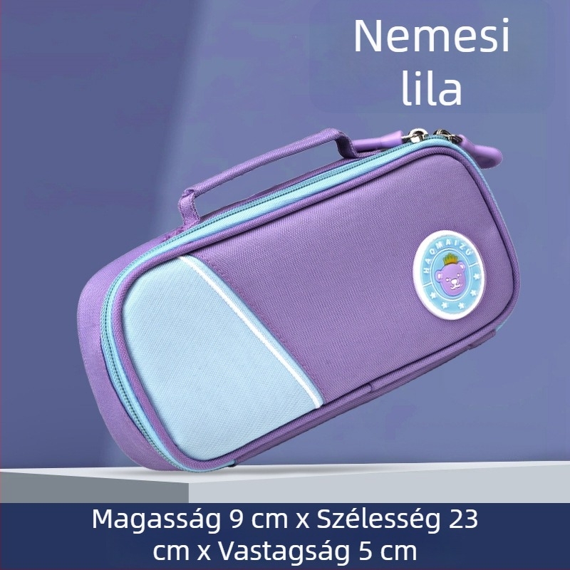Nagy kapacitású tolltartó középiskolás diákoknak, két rétegű, egyszerű és aranyos, uniszex, modern stílus