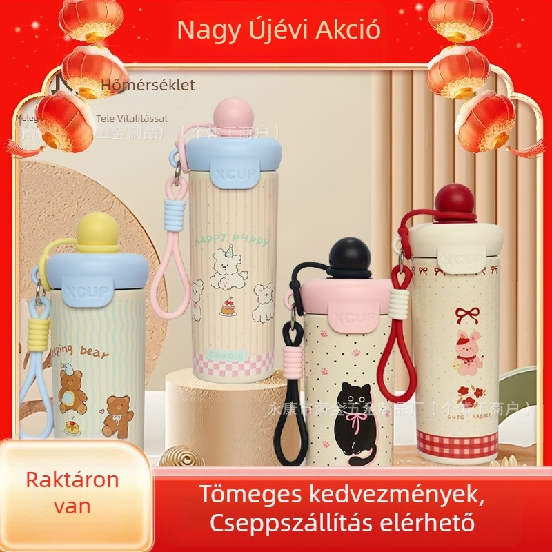 316 rozsdamentes acél termosz pohár, nagy kapacitású, hordozható, szívószállal