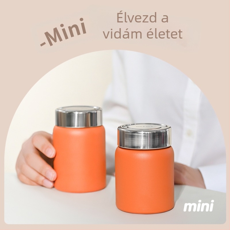 Új stílusú 316-os rozsdamentes acél vákuum-szigetelt pohár gyerekeknek, egyszínű mini termosz, kompakt zsebméret