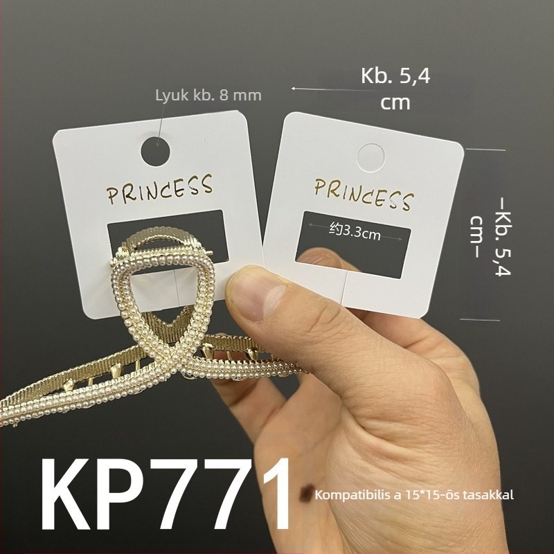 KP771 Műanyag cápa alakú hajcsat, 5,4 cm négyzet, aranyfóliával, DIY kellékek